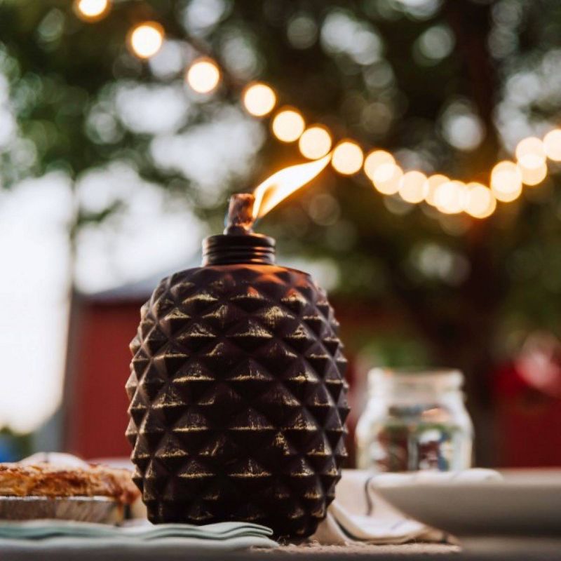 65'' 2pk Convertible Outdoor Glass Torch - Pineapple Copper - TIKI