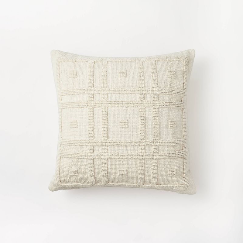 Geo Tufted Square Pillow Cream - Threshold™ designed with Studio McGee