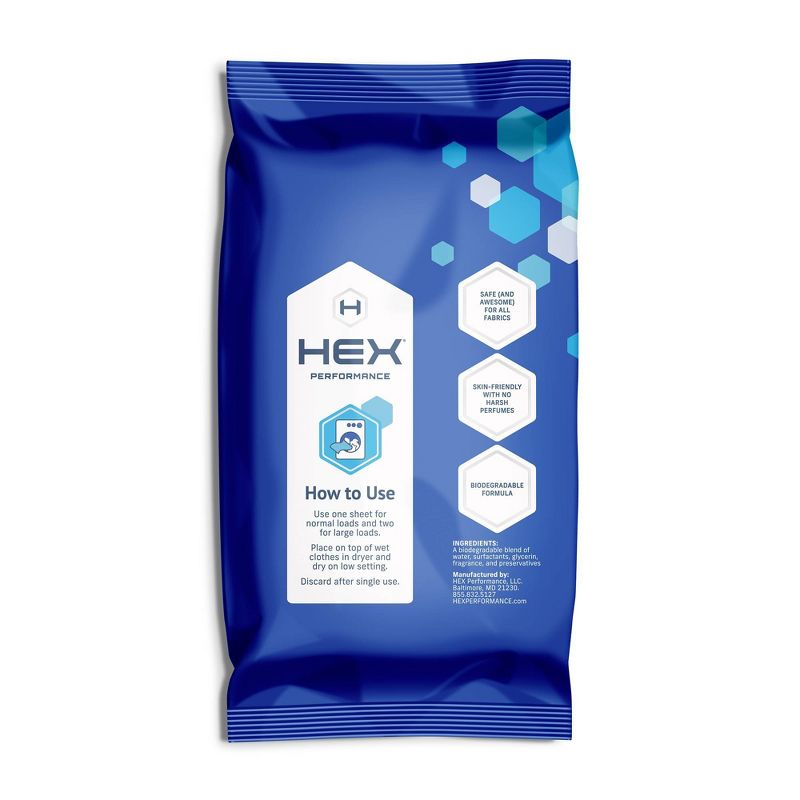 HEX Performance Wet Dryer Sheets - Fresh & Clean Scent - 120ct