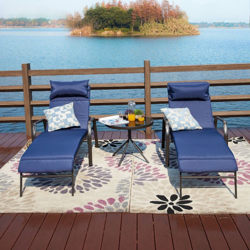 3pc Sling Reclining Patio Lounger - Patio Festival