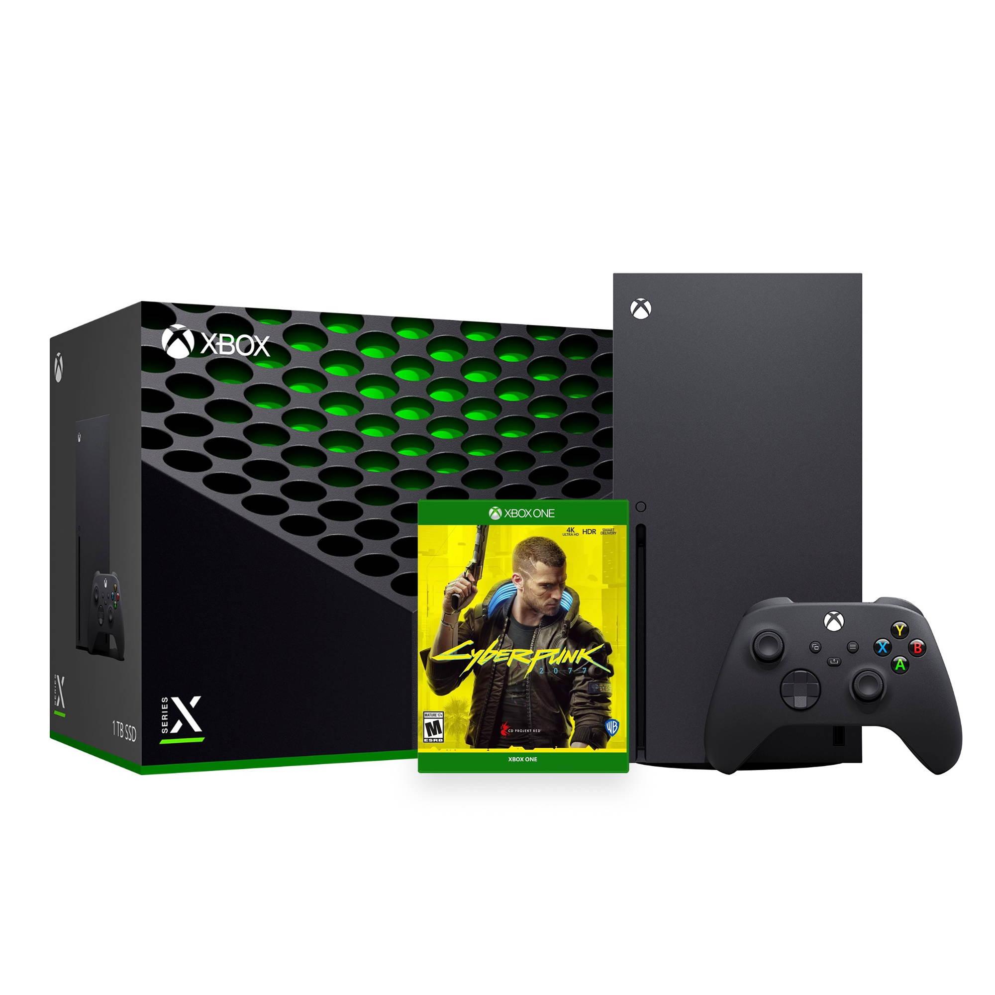 2021 Xbox Bundle - 1TB SSD Black Xbox Console and Wireless Controller with Cyberpunk 2077
