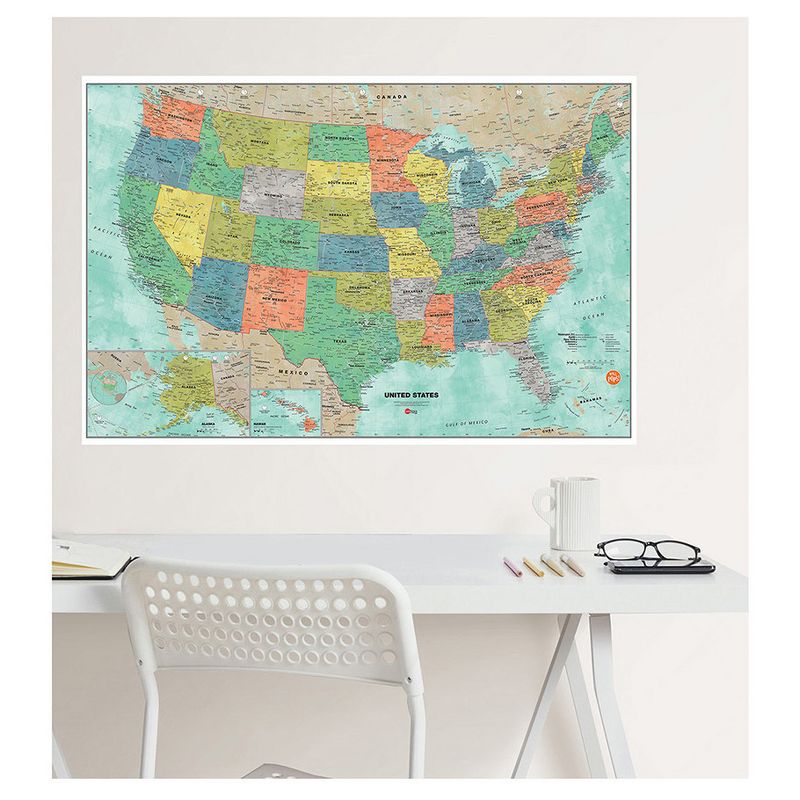 Wall Pops!  White Board Decals 2ct 24" x 36" - US Map