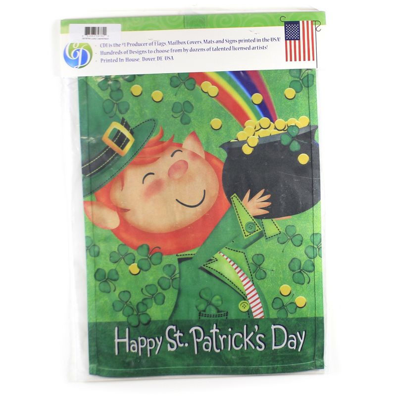 Home & Garden 17.75" Lucky Leprechaun Flag Printed In The Usa Custom Decor  -  Flags
