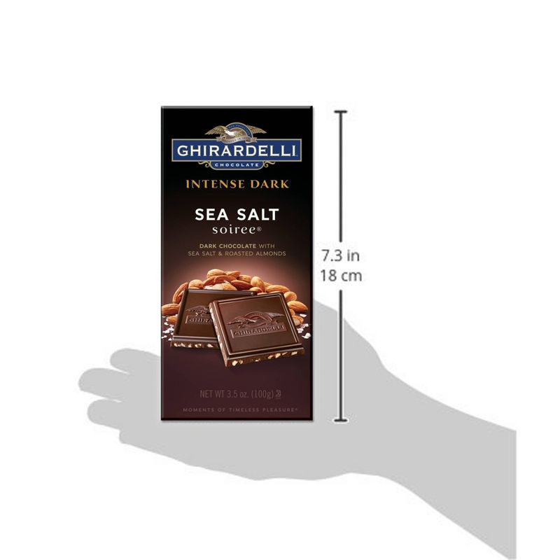 Ghirardelli Intense Dark Chocolate w/ Sea Salt and Roasted Almond Bar - 3.5oz