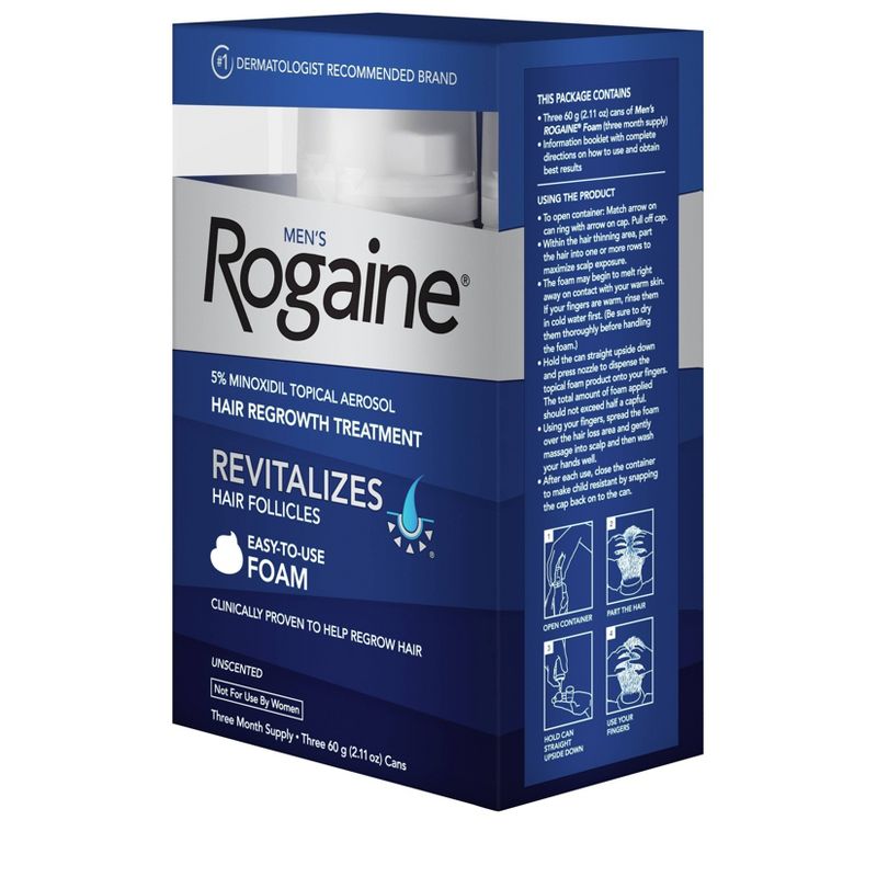 Men's Rogaine 5% Minoxidil Foam for Hair Regrowth - 3-Month Supply
