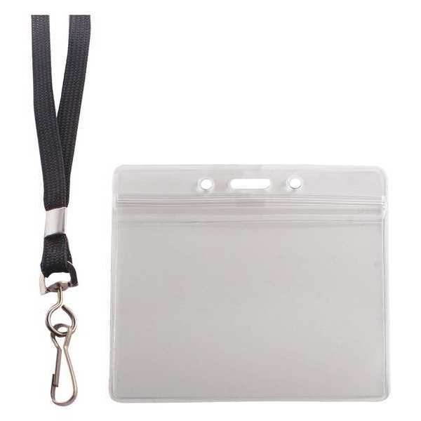 Advantus ID Holder/Lanyard Combo Pack - Horizontal - Vinyl - 20 / Pack - Black/Clear  AVT91132
