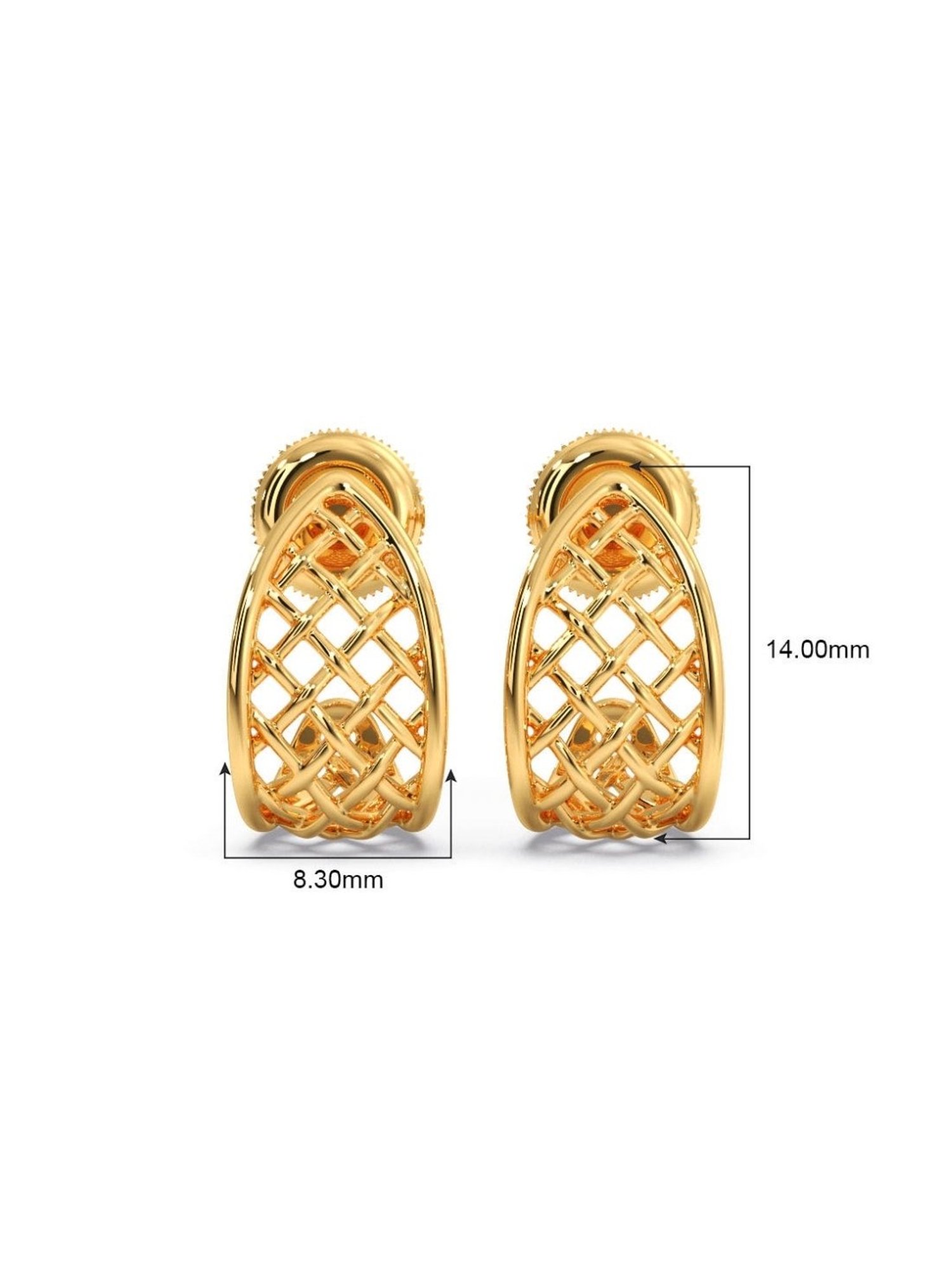 Candere by Kalyan Jewellers Peacock Collection 18k Yellow Gold Hoop Earrings for Women