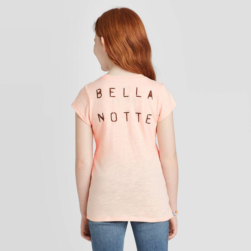 Girls' Lady And The Tramp Graphic T-Shirt - Blush Pink XS