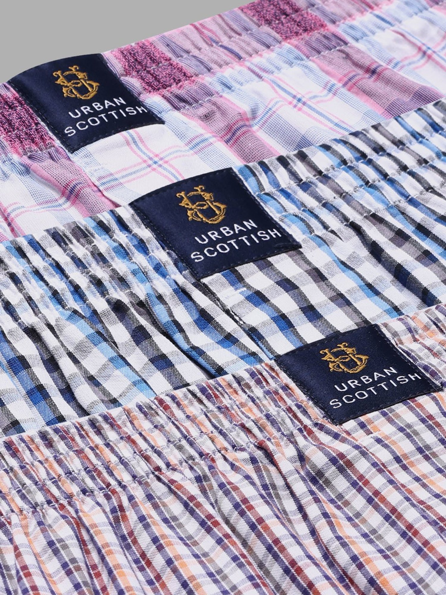 Urban Scottish Multi Cotton Regular fit Print Boxers-Pack of 3