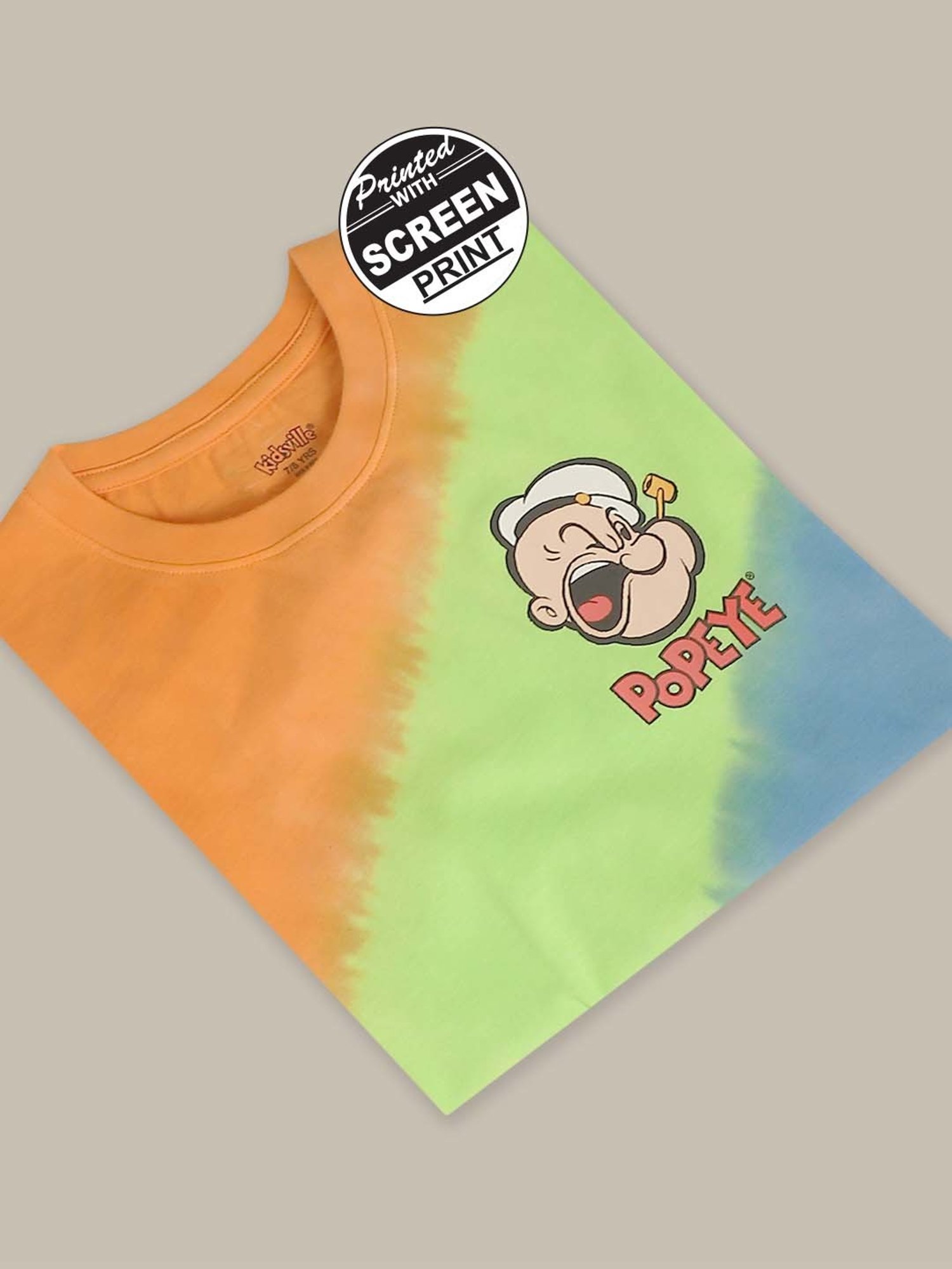 Kidsville Multicolor Cotton Printed Popeye T-Shirt