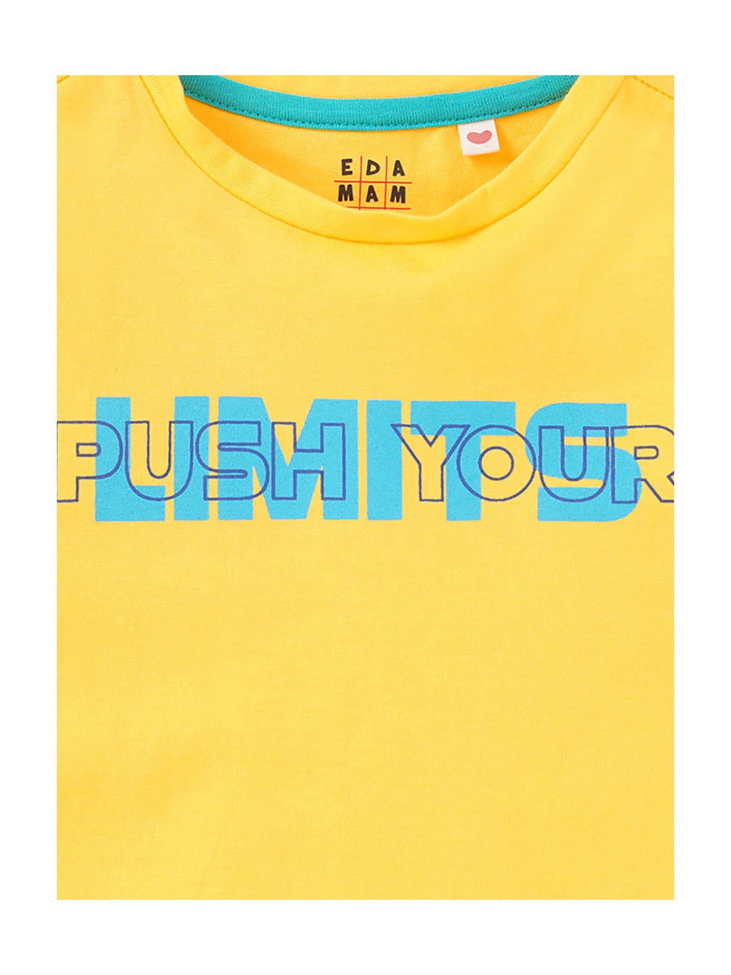 Ed-a-Mamma Kids Yellow Graphic Print T-Shirt