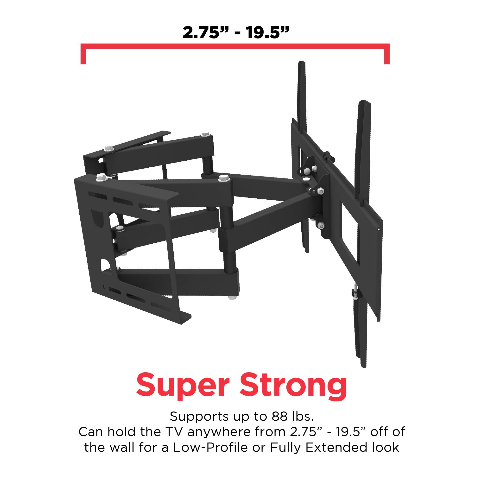 Full Motion Corner Flat Screen TV Wall Mount