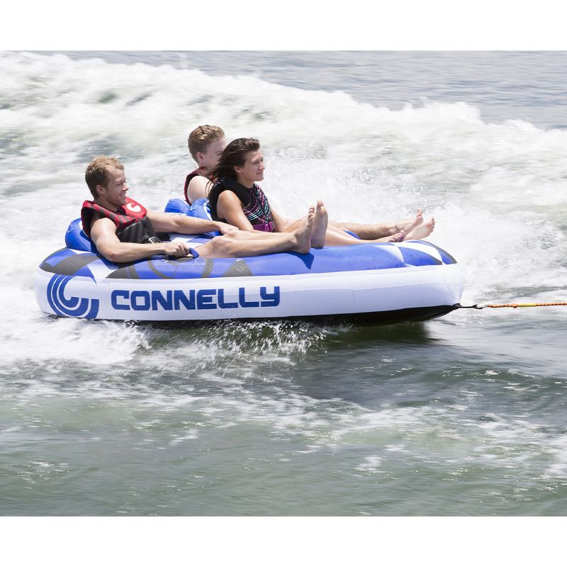Connelly 67170006 Mega Wing Deluxe Inflatable Towable Lake River Water Tube for 3 People, Blue