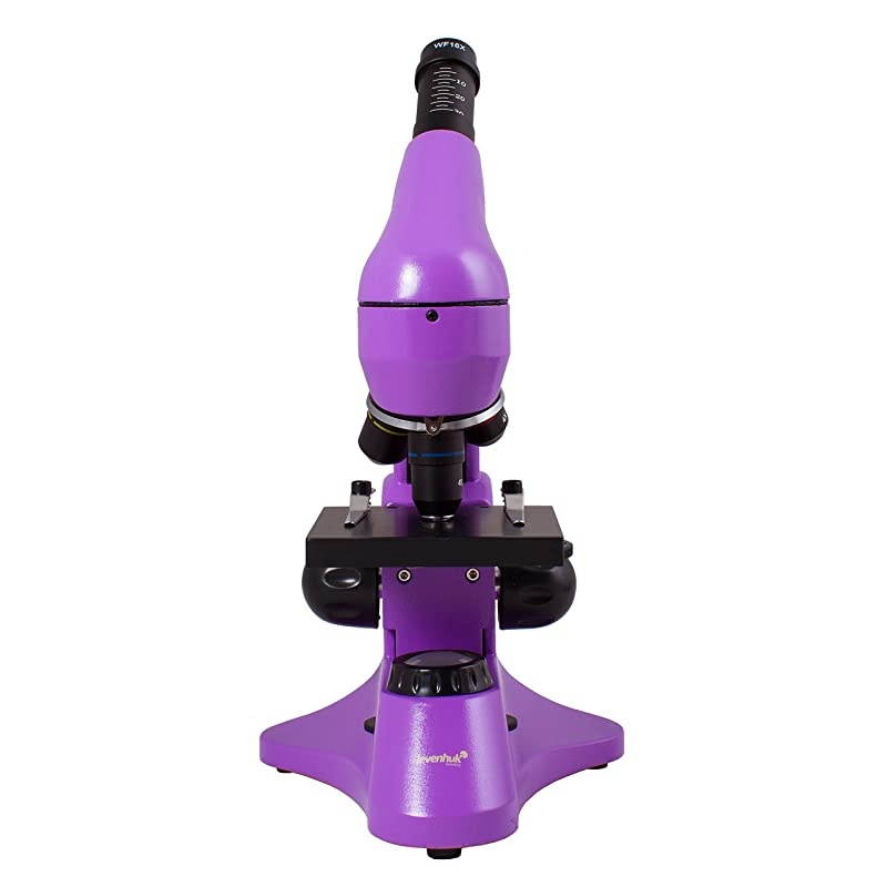 Rainbow 50L Plus Amethyst Student Microscope 641280x Magnification Metal Body Glass Optics with Experiment Kit and Case