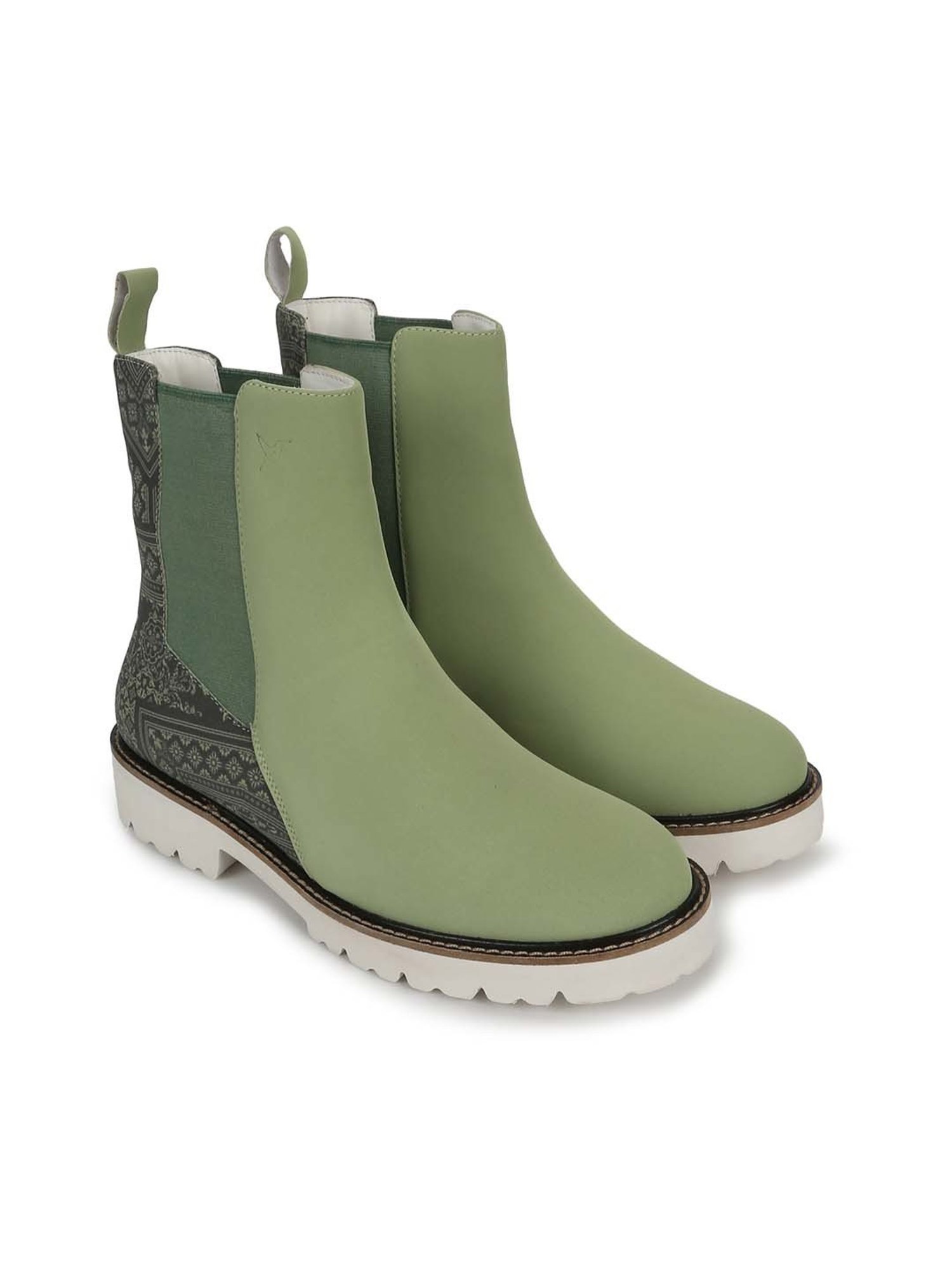 Yoho Women's Pastel Green Chelsea Boots