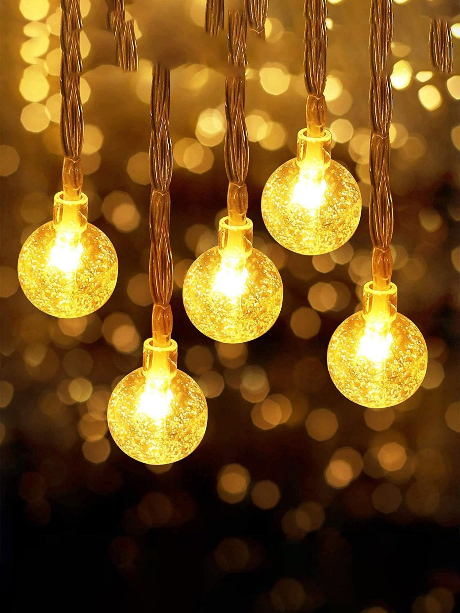 Xergy Crystal Ball LED String Fairy Lights Outdoor & Indoor for Home Decoration (Warm White)