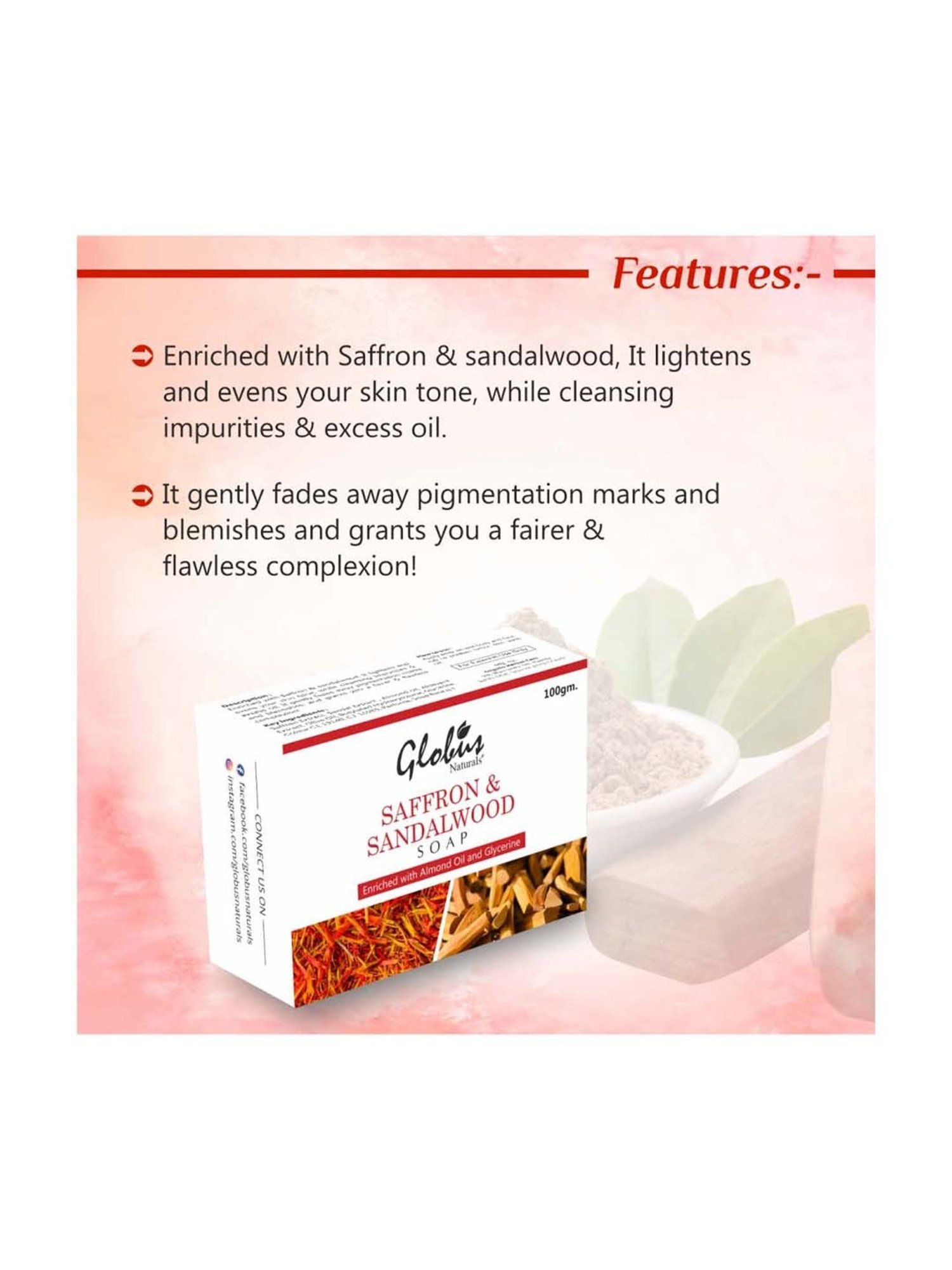 Globus Naturals Saffron & Lavender Skin Brighten Soap Combo Pack