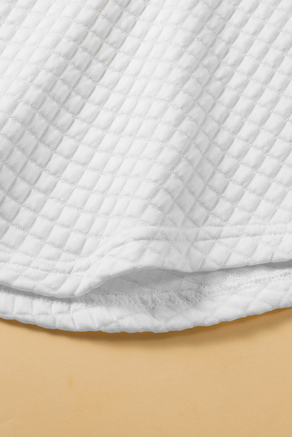 White Textured Batwing Sleeve Plain T Shirt