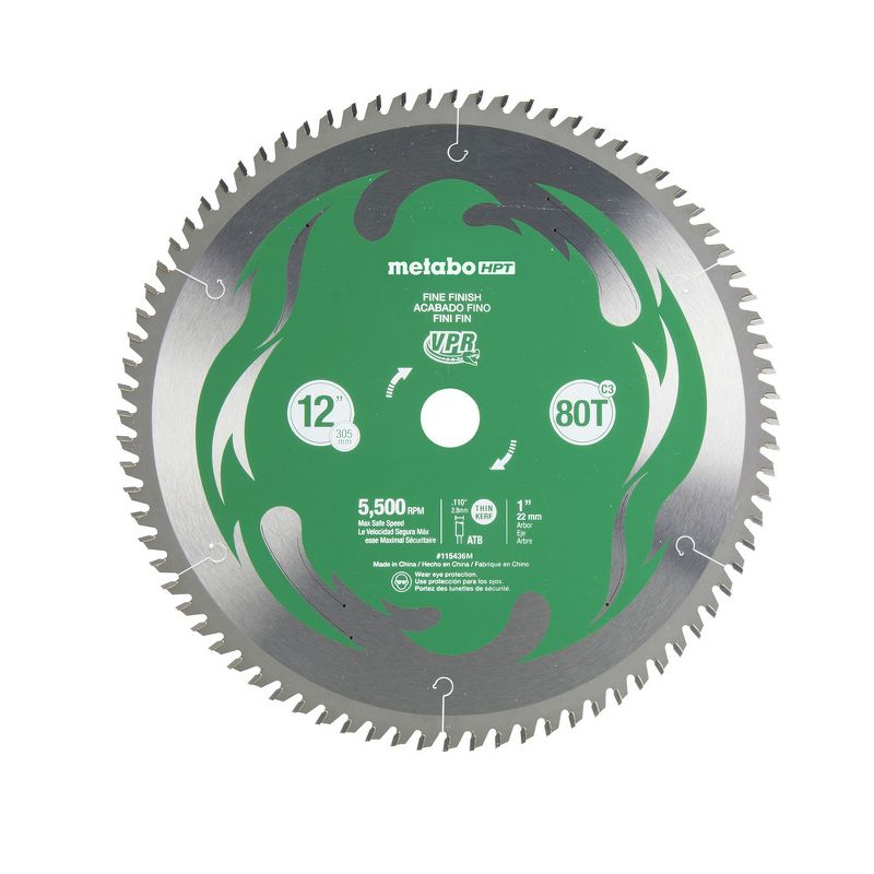 Metabo HPT 115436M 12 in. 80-Tooth Fine Finish VPR Blade