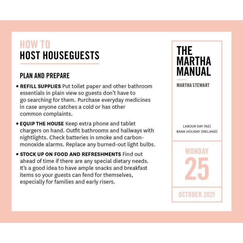 The Martha Manual 2021 Day-to-Day Calendar