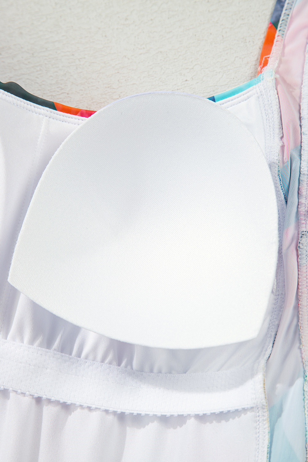 Black Plant Print Zip Front Half Sleeve One Piece Swimsuit