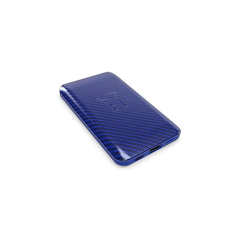 Pocket Power 6000 Portable Charger Power Bank for Phone - High-Speed TSA Approved 6000mAh Battery Pack - Standard USB Output and Micro USB Cable, Lightning Cable, and USB Type C - Blue Graphite