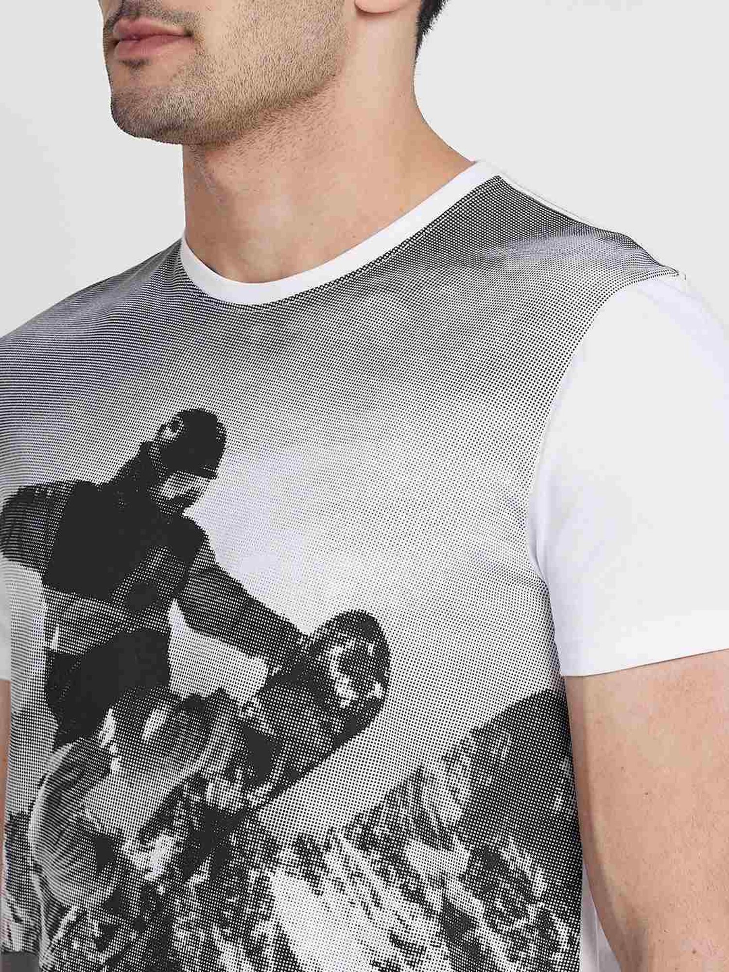 Being Human White Regular Fit Printed T-Shirt