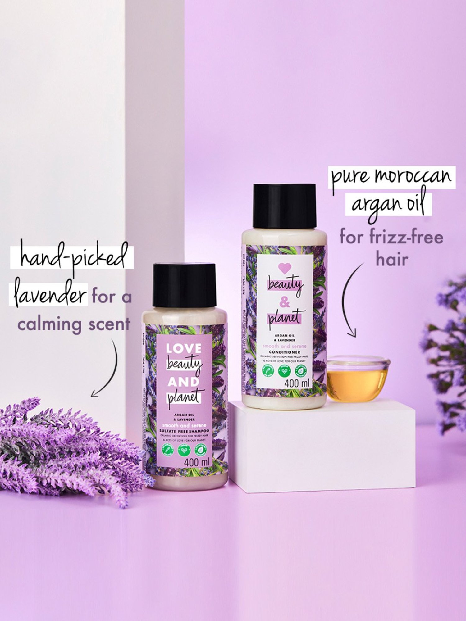 Love Beauty & Planet Argan Oil & Lavender Smooth and Serene Conditioner - 400 ml