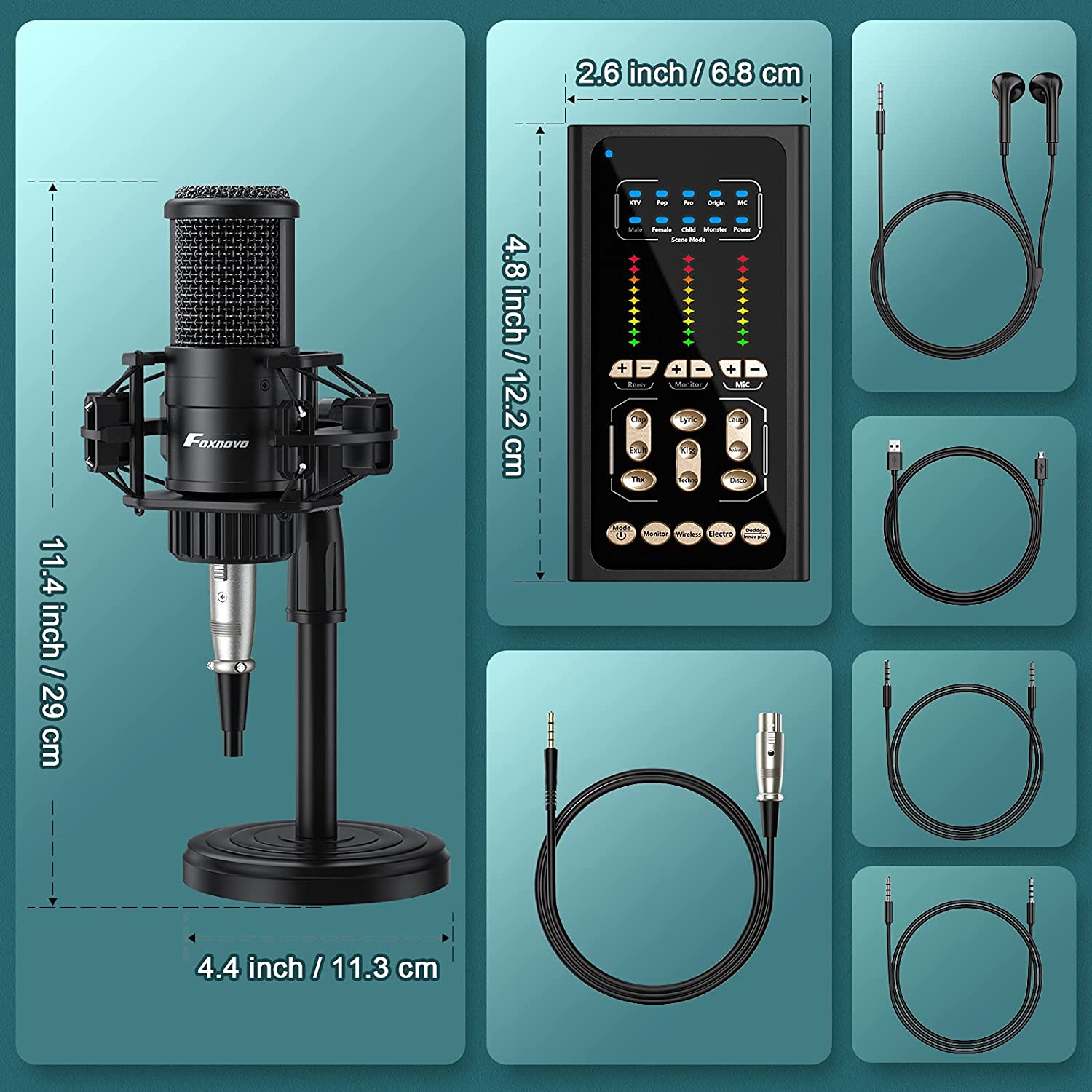 gold--BM800 Professional Suspension Microphone Kit Studio Live Stream Broadcasting Recording Condenser Microphone Set