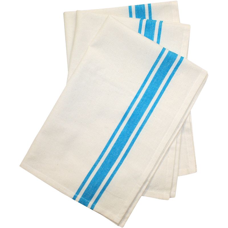 Aunt Martha's Stitch 'Em Up Retro Stripe Towels 18"X28" 3/Pk-Turquoise Stripe