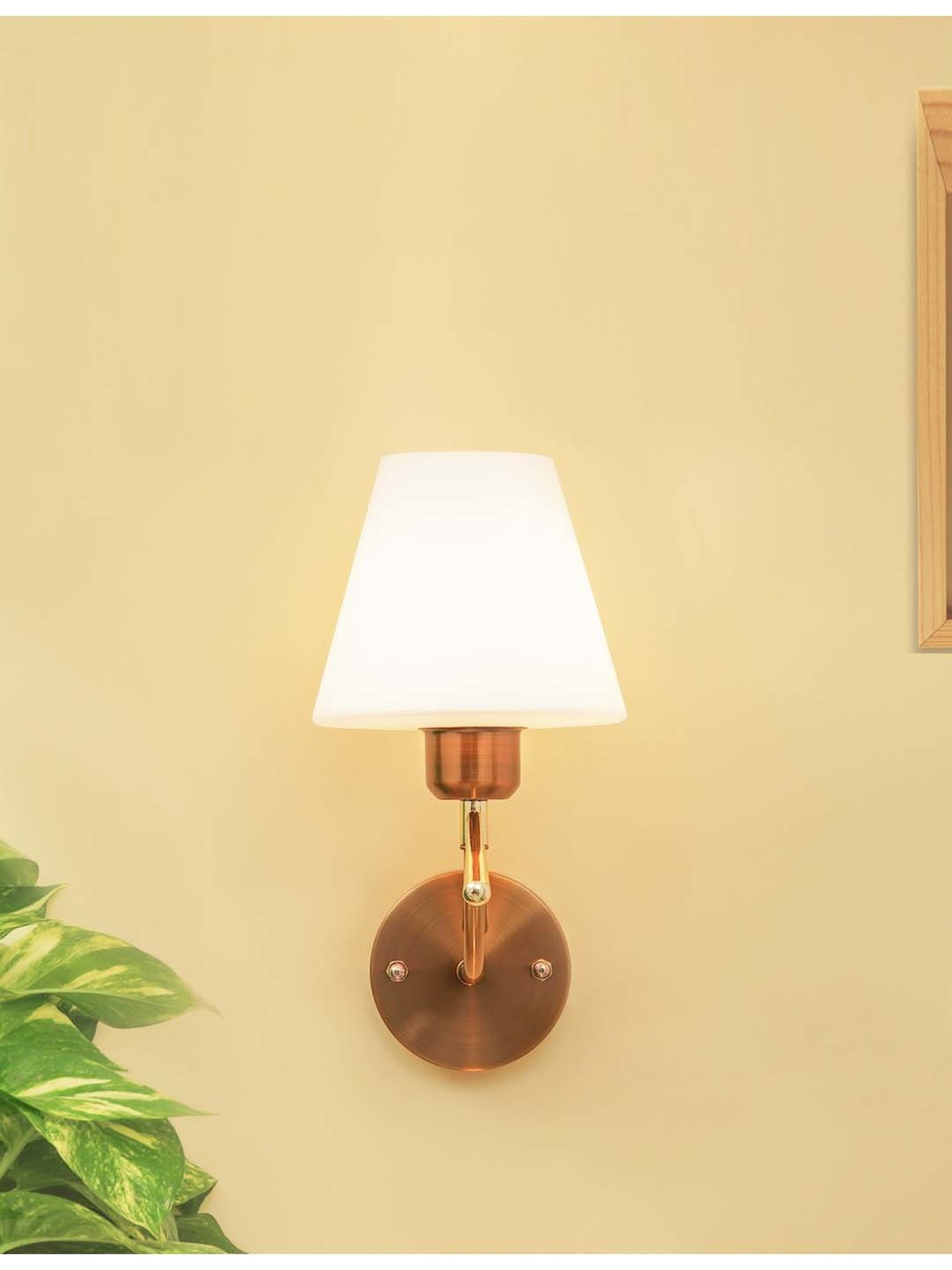 Kapoor E Illuminations 'Eniola' White & Golden Metal Wall Light - Set of 1
