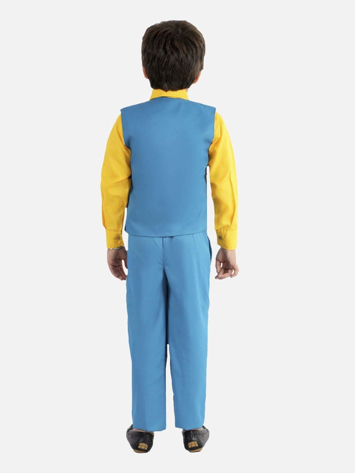 Fourfolds Boys Skyblue Solid Full Sleeves Clothing Set