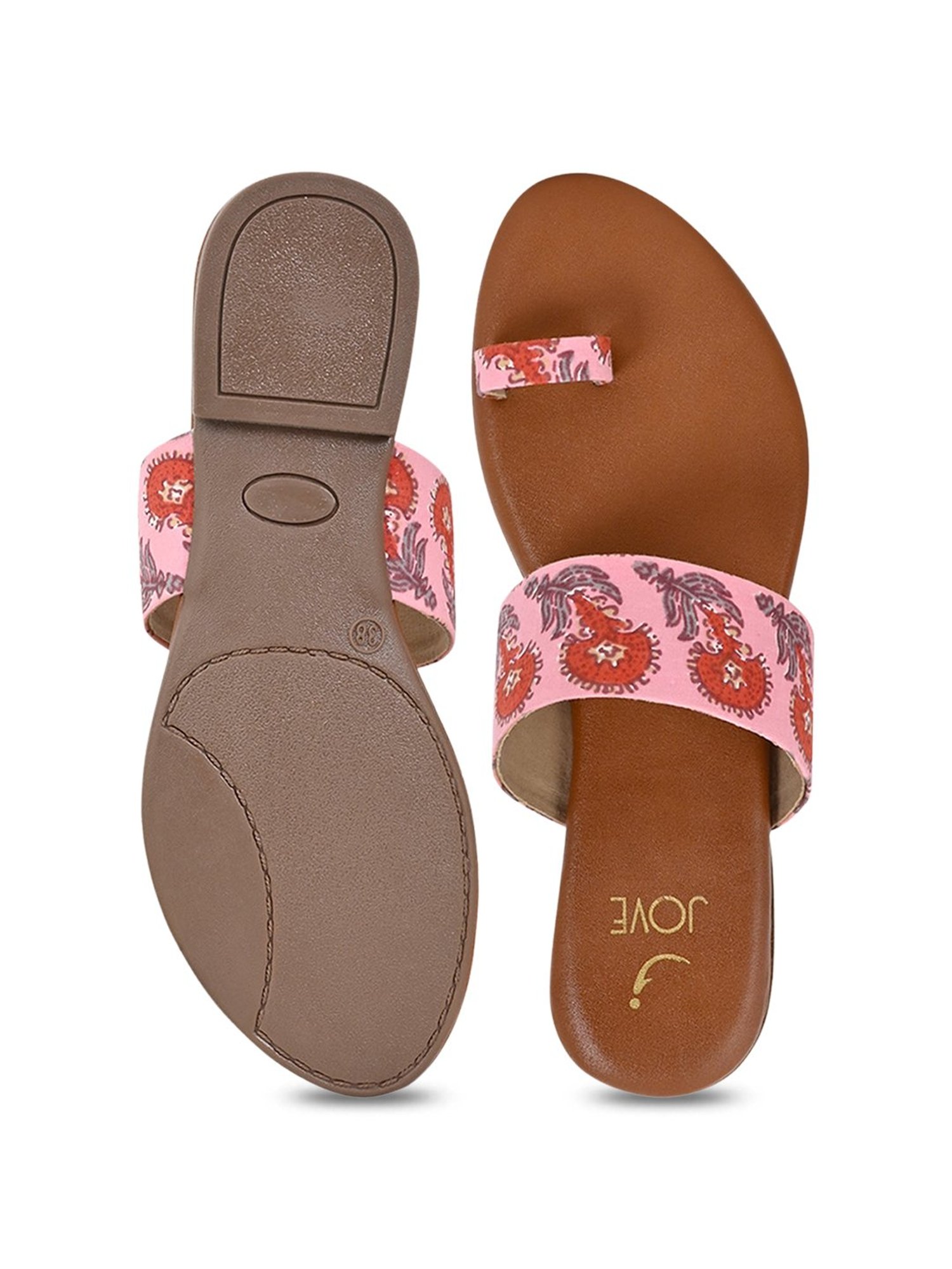 Jove Women's Pink Toe Ring Sandals