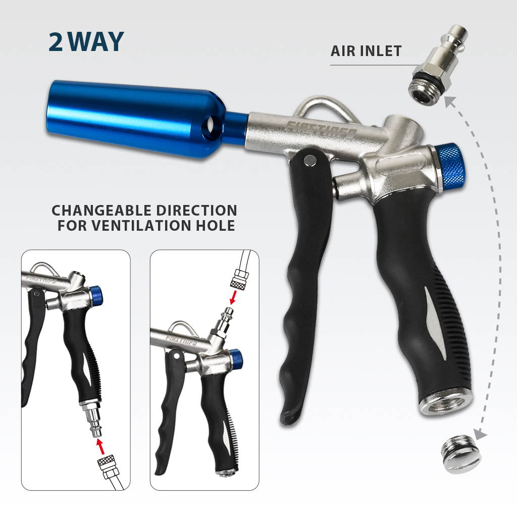 FIRSTINFO Two Way Air Duster Blow Gun with Adjustable Air Flow and Higher Flow Nozzle