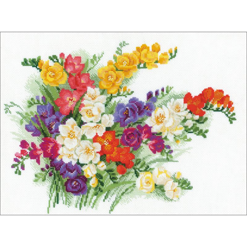 RIOLIS Counted Cross Stitch Kit 15.75"X11.75"-Freesia (14 Count)