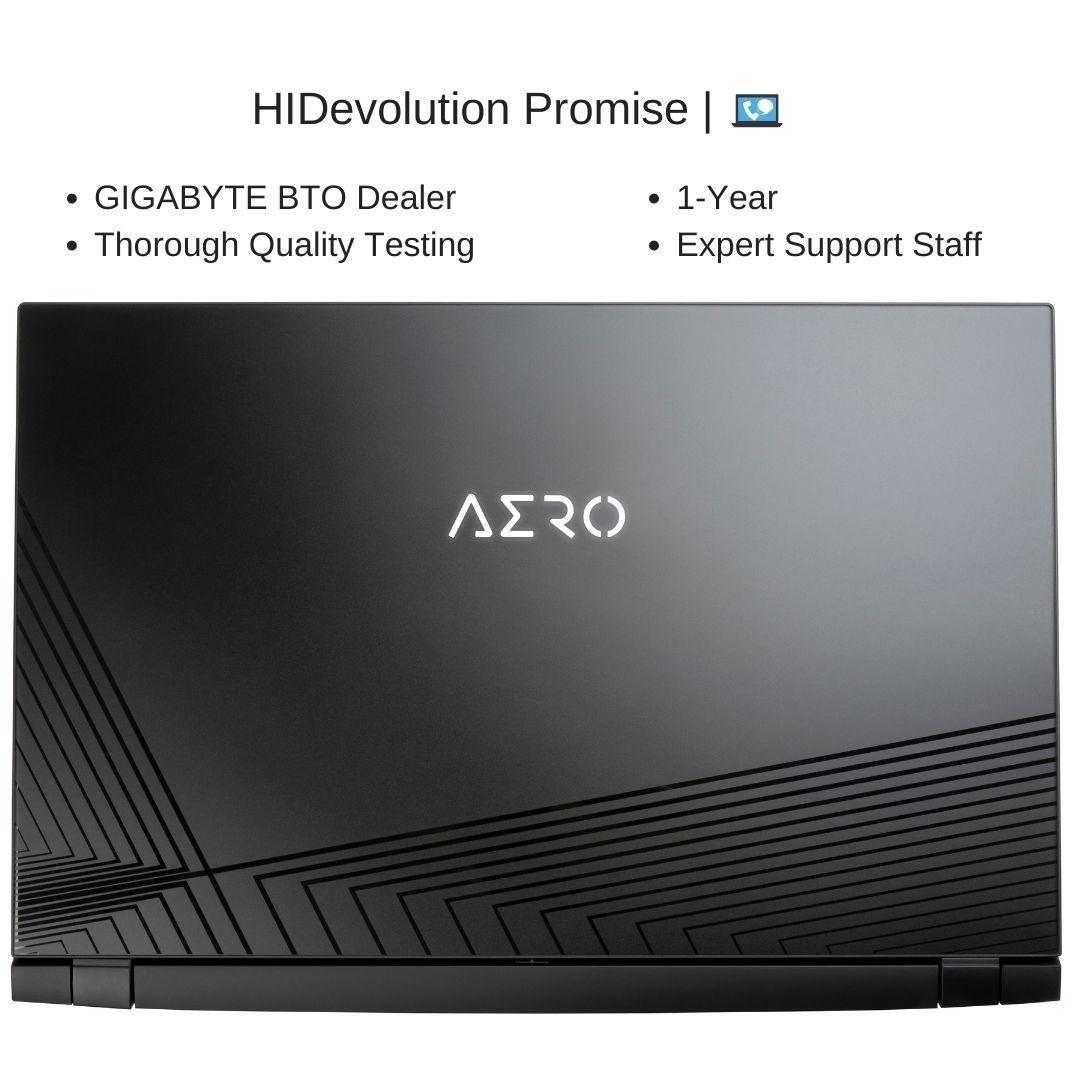 [2021] HIDevolution Gigabyte AERO 15 OLED KD-72US623SP 15.6" UHD AMOLED, 2.3 GHz i7-11800H, RTX 3060, 32 GB 3200MHz RAM, 1 TB PCIe SSD