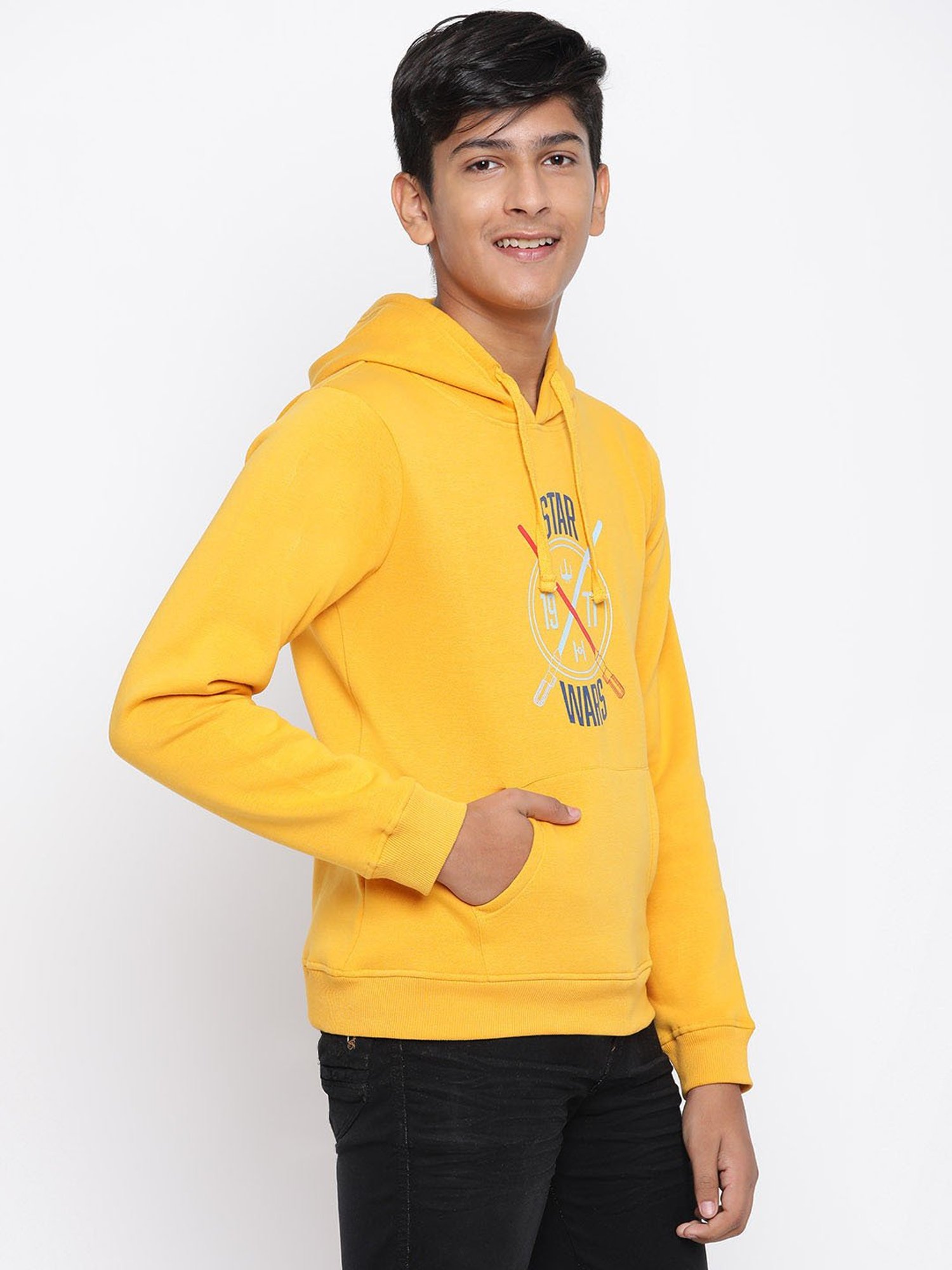 Lil Tomatoes Kids Mustard Printed Full Sleeves Sweatshirt