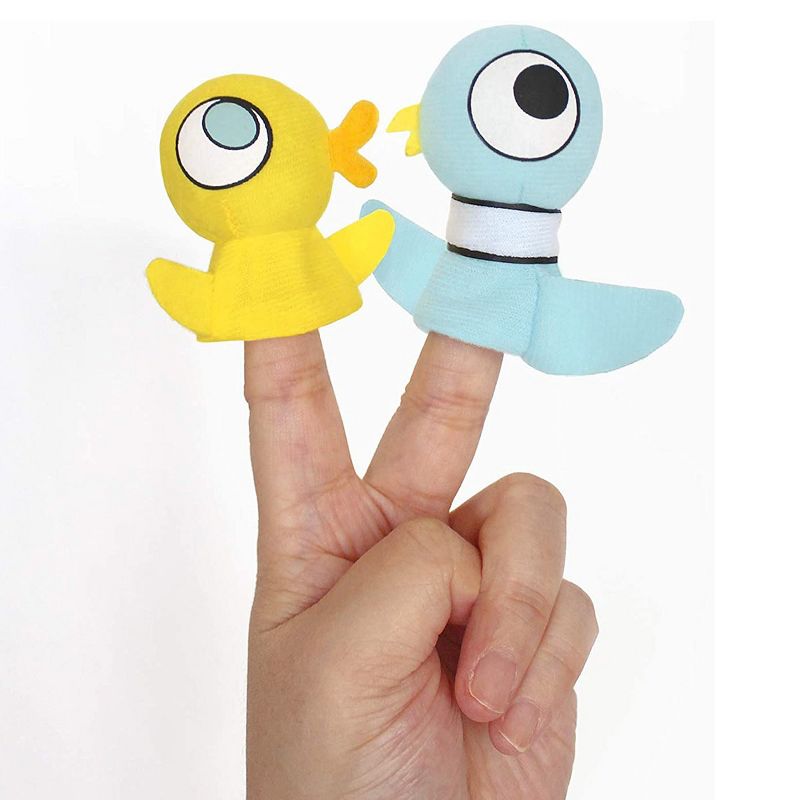 Yottoy Mo Willems Elephant/Piggie & Pigeon/Duckling Finger Puppet Set