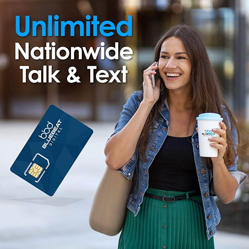 No Contract Mobile Plan - 2GB of 4G LTE Data + Unlimited Talk & Text (5G Where Available) | 3-in-1 Prepaid SIM Kit | Unlimited International Talk and Text to 80+ Countries | Keep Your Phone
