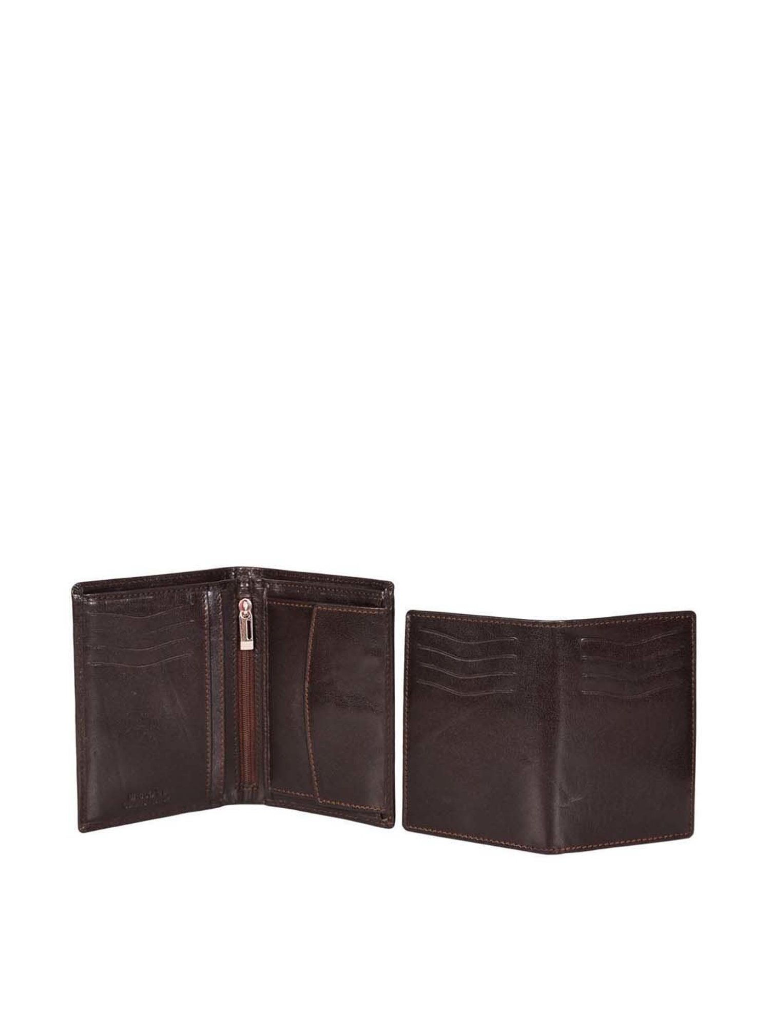 SASSORA Brown Casual Leather Rfid Bi-Fold Wallet for Men