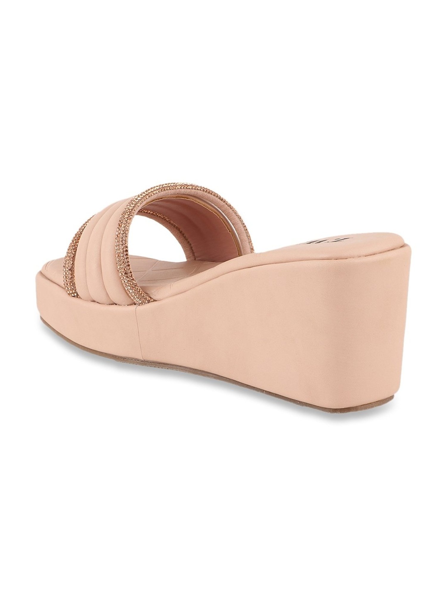 The White Pole Women's Nude Casual Wedges