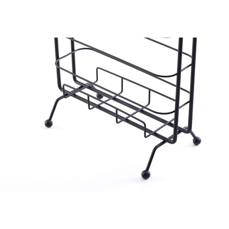 Basicwise Metal Toilet Paper Holder with Magazine Rack