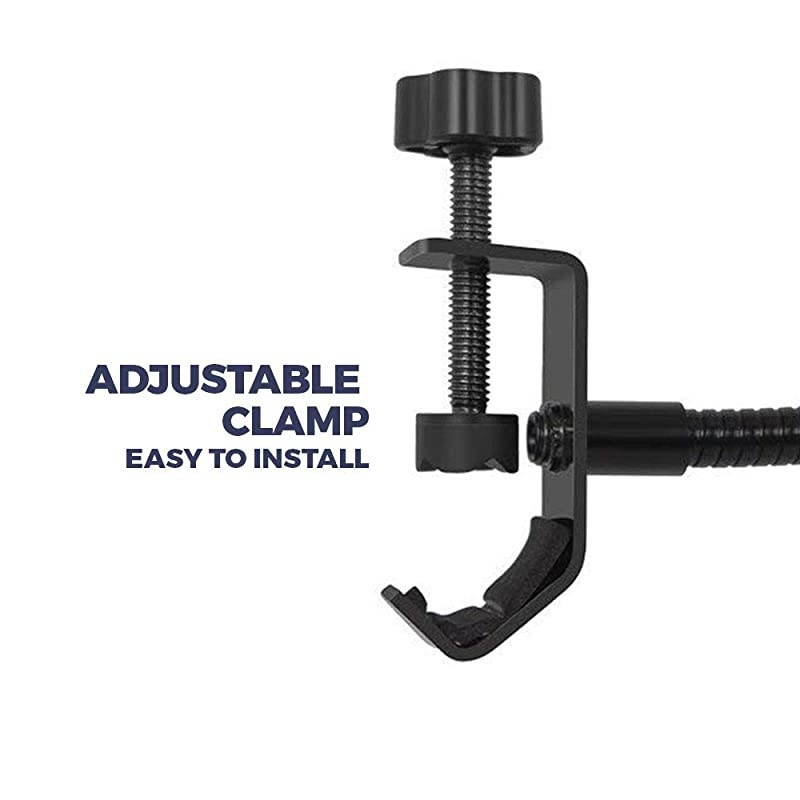 USA 6quot Microphone Studio Pop Filter with Clamp WHTBLK