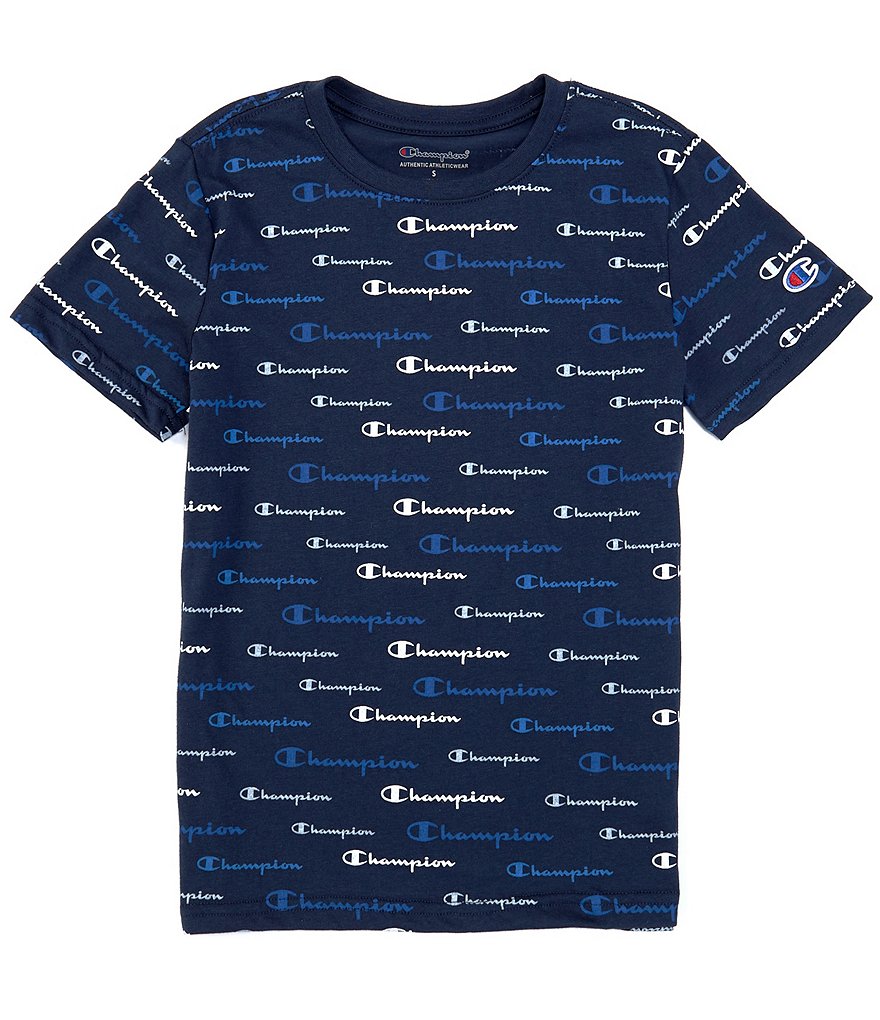 Champion Big Boys 8-20 Short-Sleeve Multicolor Script Print Tee