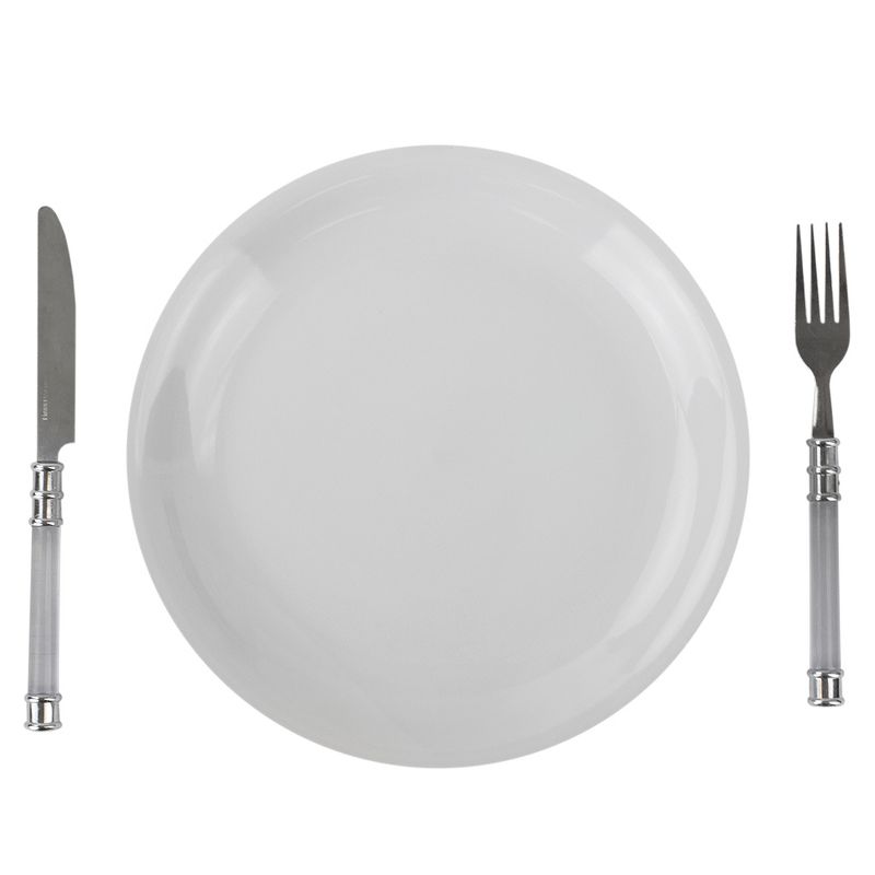 Home Basics 10.5" Ceramic Dinner Plate, White
