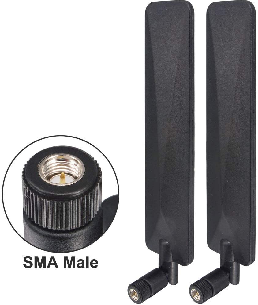 Kaunosta Wireless Network Router Antenna Universal Wide Band 12 dBi Omni-Directional Paddle Antenna High Gain with SMA Connector for CPE Router Verizon Access Point and Other Network Device 2pcs