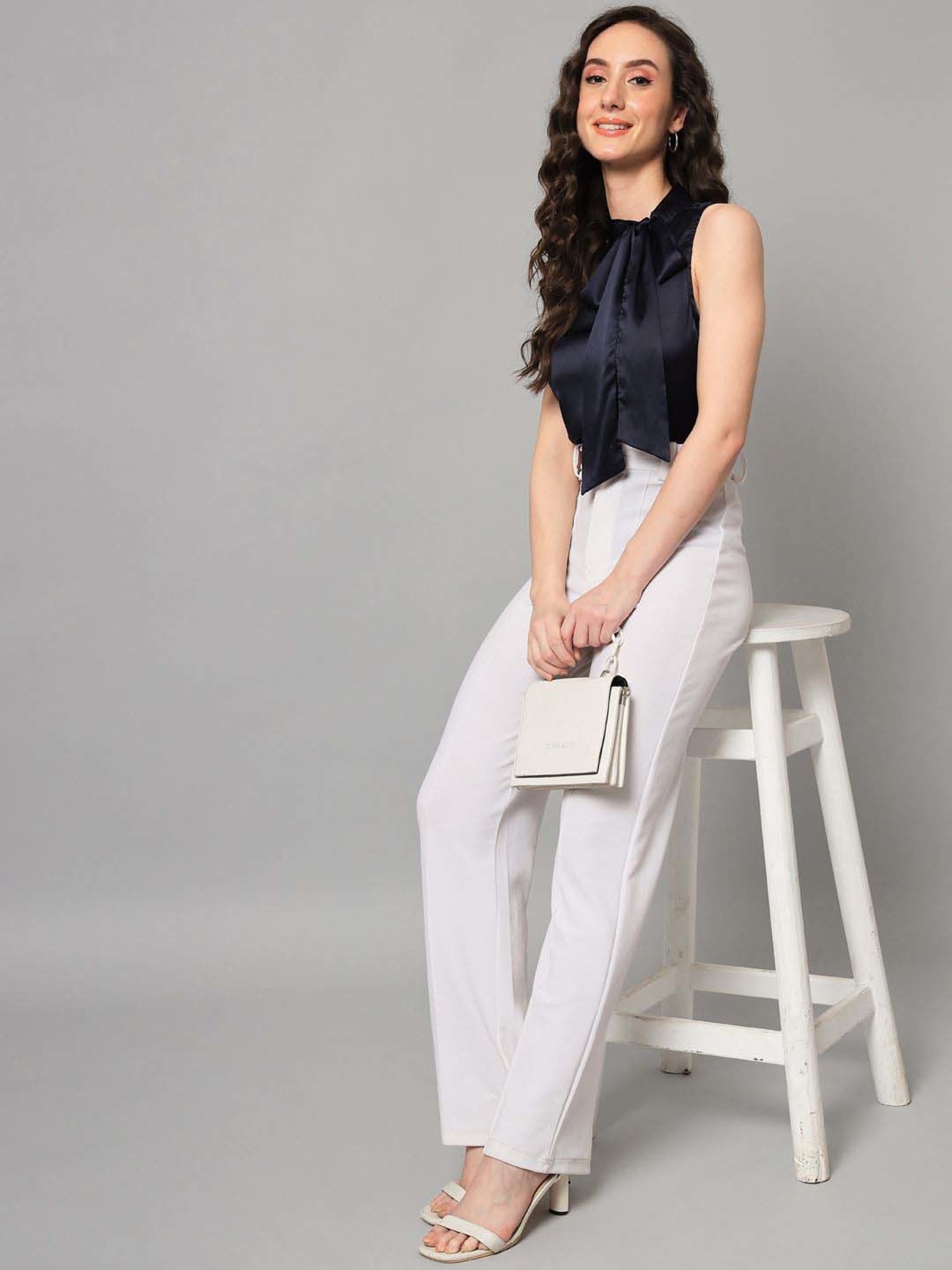 PURYS Navy Regular Fit Top