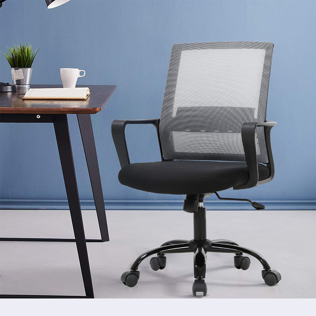 Home Office Chair Ergonomic Cheap Desk Chair Swivel Rolling Computer Chair Executive Lumbar Support Task Mesh Chair Adjustable Stool for Women Men, Grey