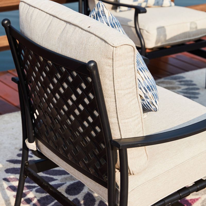 5pc Patio Steel Patio Seating Sets Cream - Lokatse