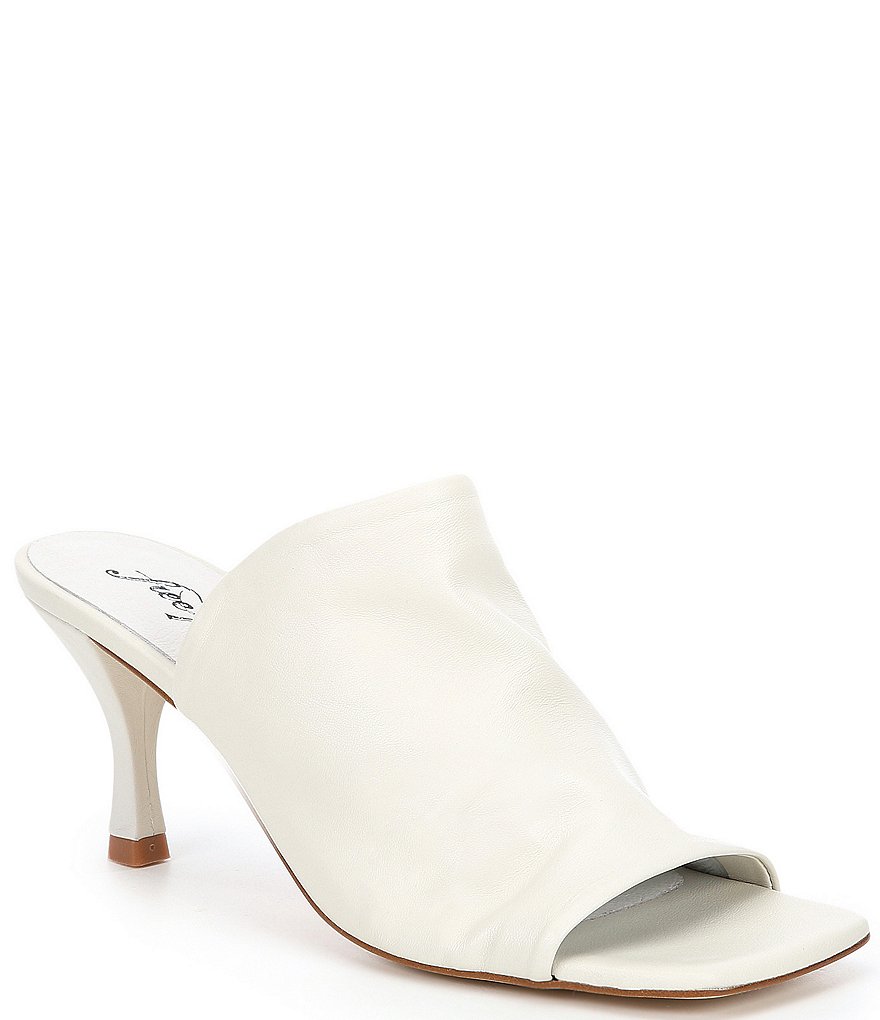 Free People Cara Square Toe Ruched Leather Mules